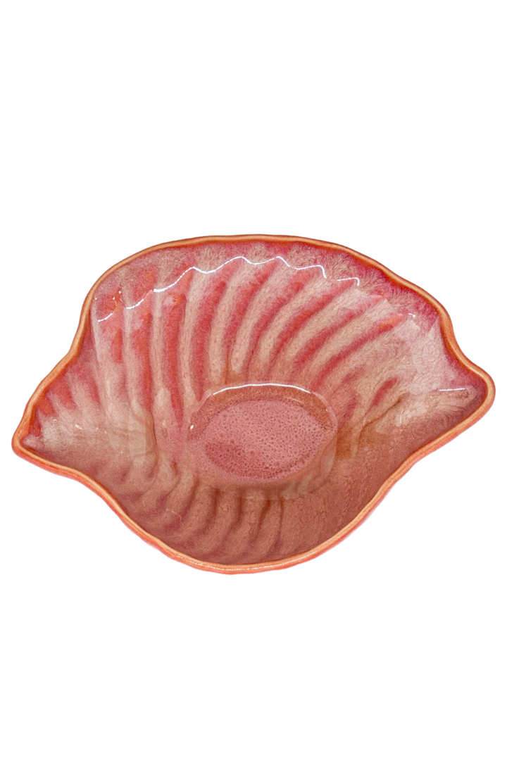 Handmade Portuguese ceramic shell bowl Pink