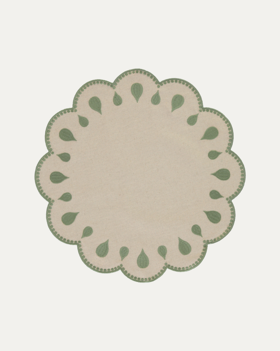 Set de table Gotas, beige et vert