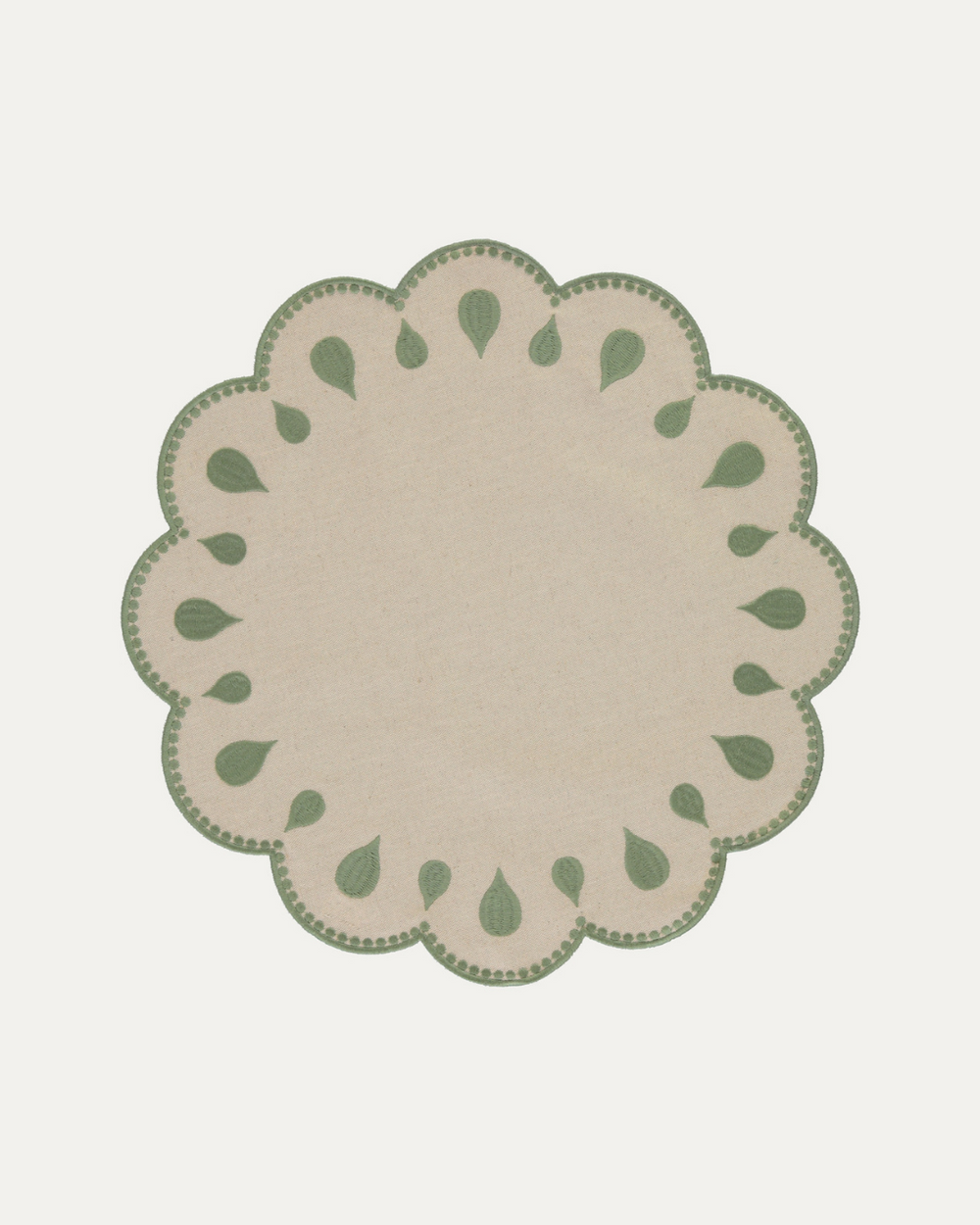 Set de table Gotas, beige et vert Sets de table Mariaida Home