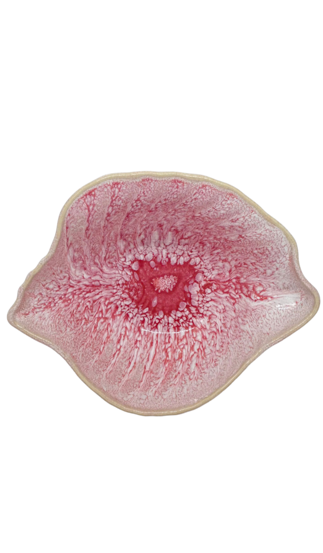 Bol coquillage en céramique portugaise artisanale Rose Camélia Bols Areias Studio
