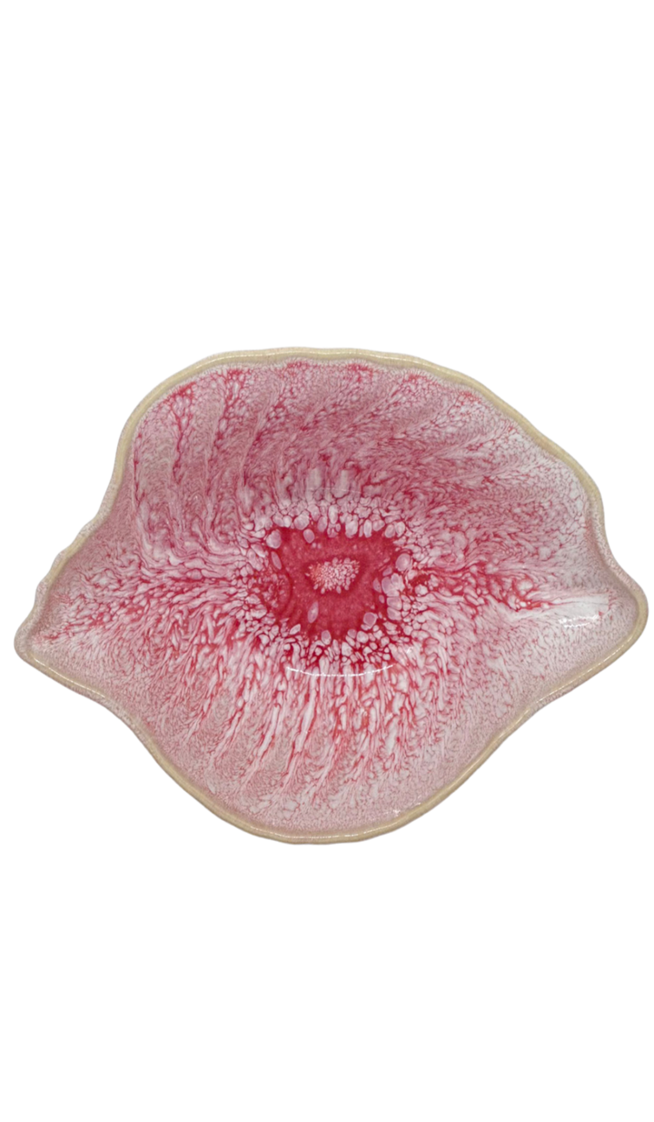 Bol coquillage en céramique portugaise artisanale Rose Camélia Bols Areias Studio