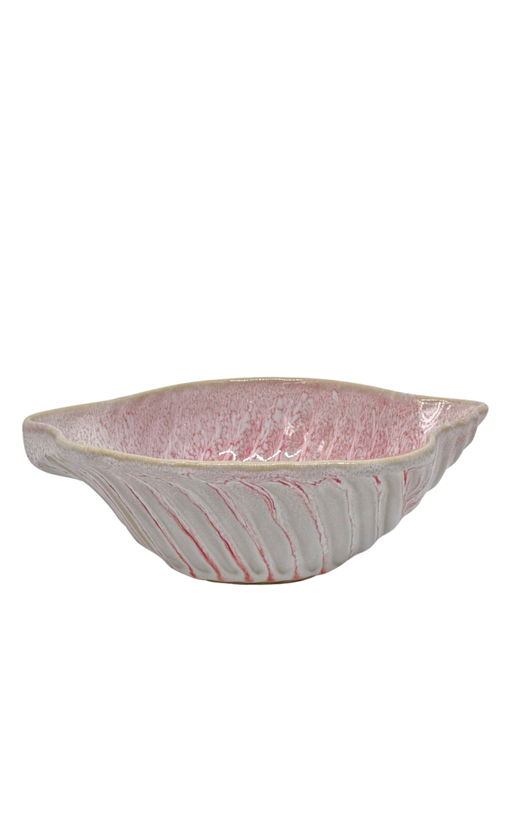 Bol coquillage en céramique portugaise artisanale Rose Camélia Bols Areias Studio