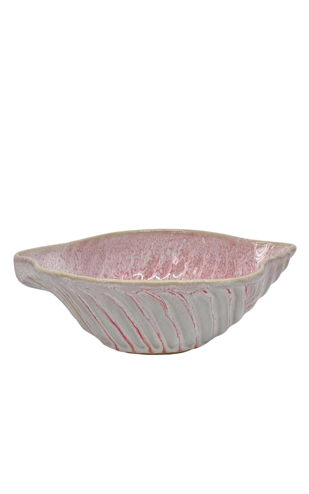 Bol coquillage en céramique portugaise artisanale Rose Camélia Bols Areias Studio