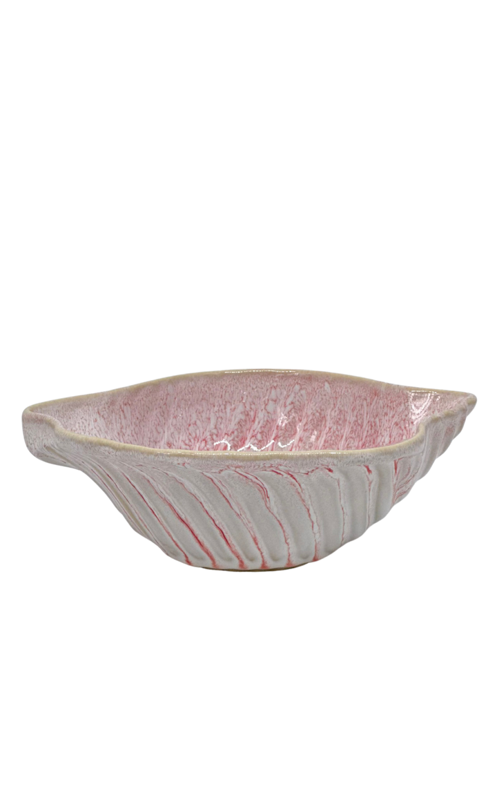Bol coquillage en céramique portugaise artisanale Rose Camélia Bols Areias Studio