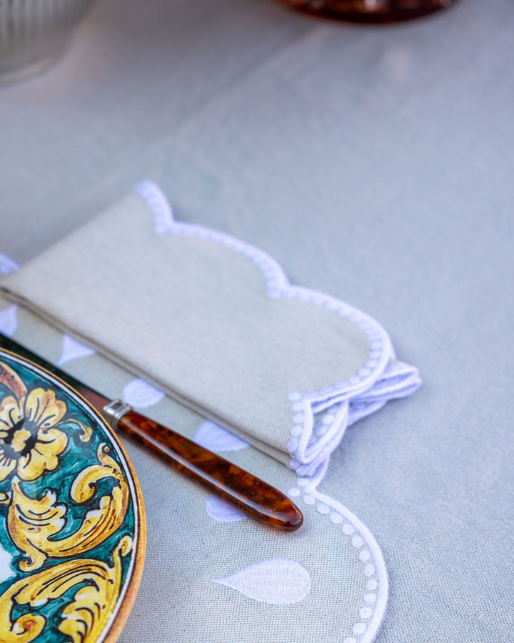 Serviette Gotas, beige et blanc Serviettes de table Mariaida Home