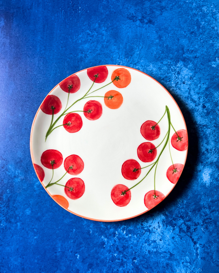 Large Tomato Dinner Plate (Red Trim) (Set of 2)