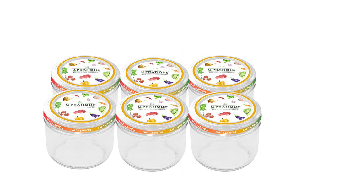 Sterilizable Twist-off Jars 350 mL Ø 100 mm Pack of 6 - Le Pratique