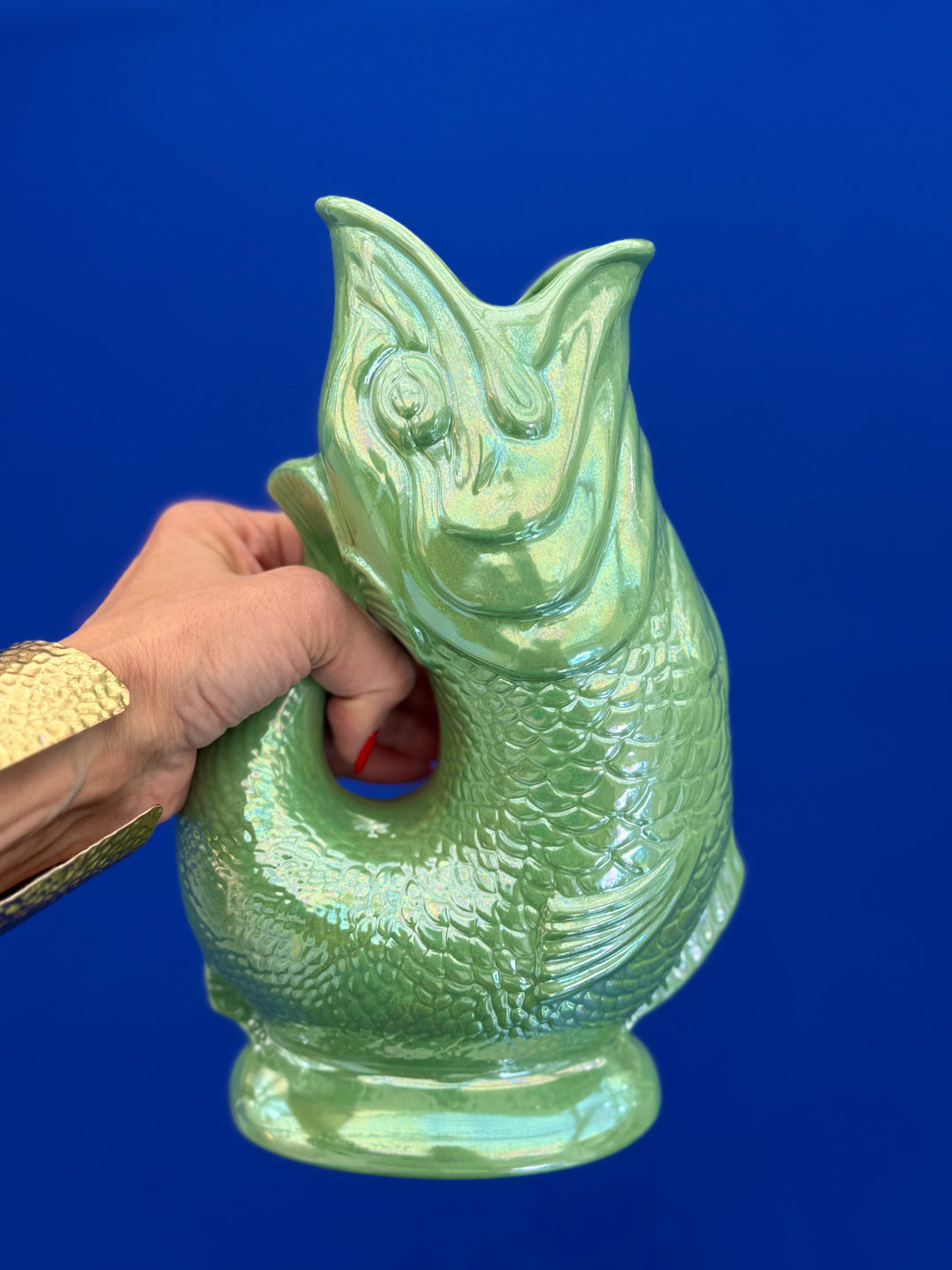 Authentic Gluggle Jug Fish | Gluggle Jug | Iridescent Apple Green