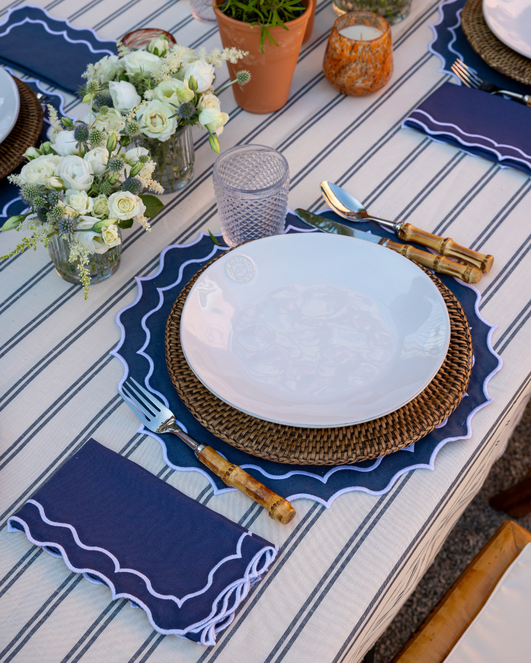 Set de table Navy, bleu marine et blanc Sets de table Mariaida Home