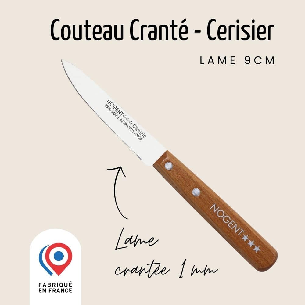Couteau d’Office – Lame 9 cm Crantée 1 mm | Nogent Iconic