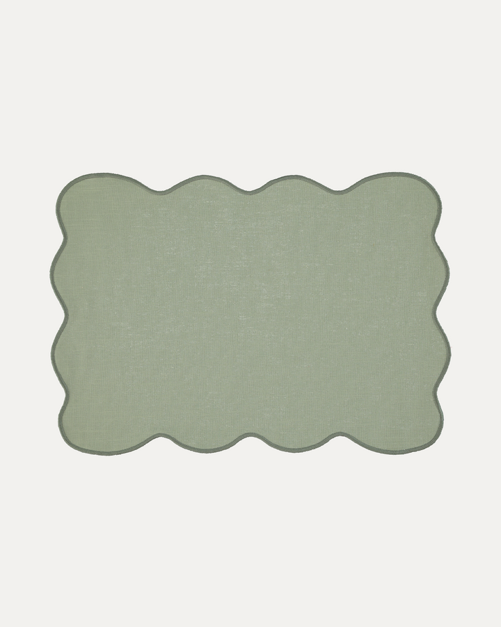 Set de table Palma anti-tâche vert et feston vert Sets de table Mariaida Home