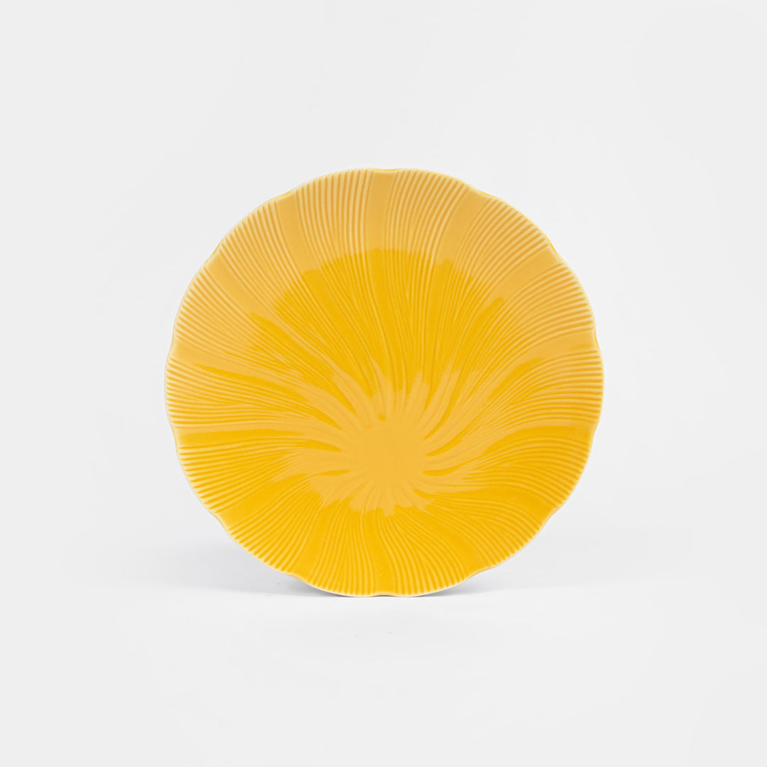 L'assiette plate en porcelaine Tahiti - Jaune Assiettes à diner Ogre la Fabrique