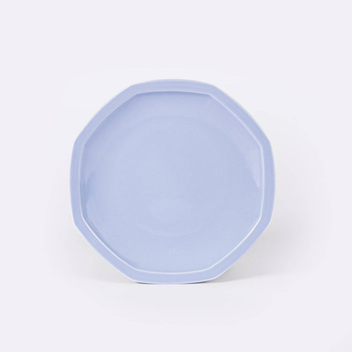 La grande assiette en porcelaine octogonale - Bleu pastel Assiettes à diner Ogre la Fabrique