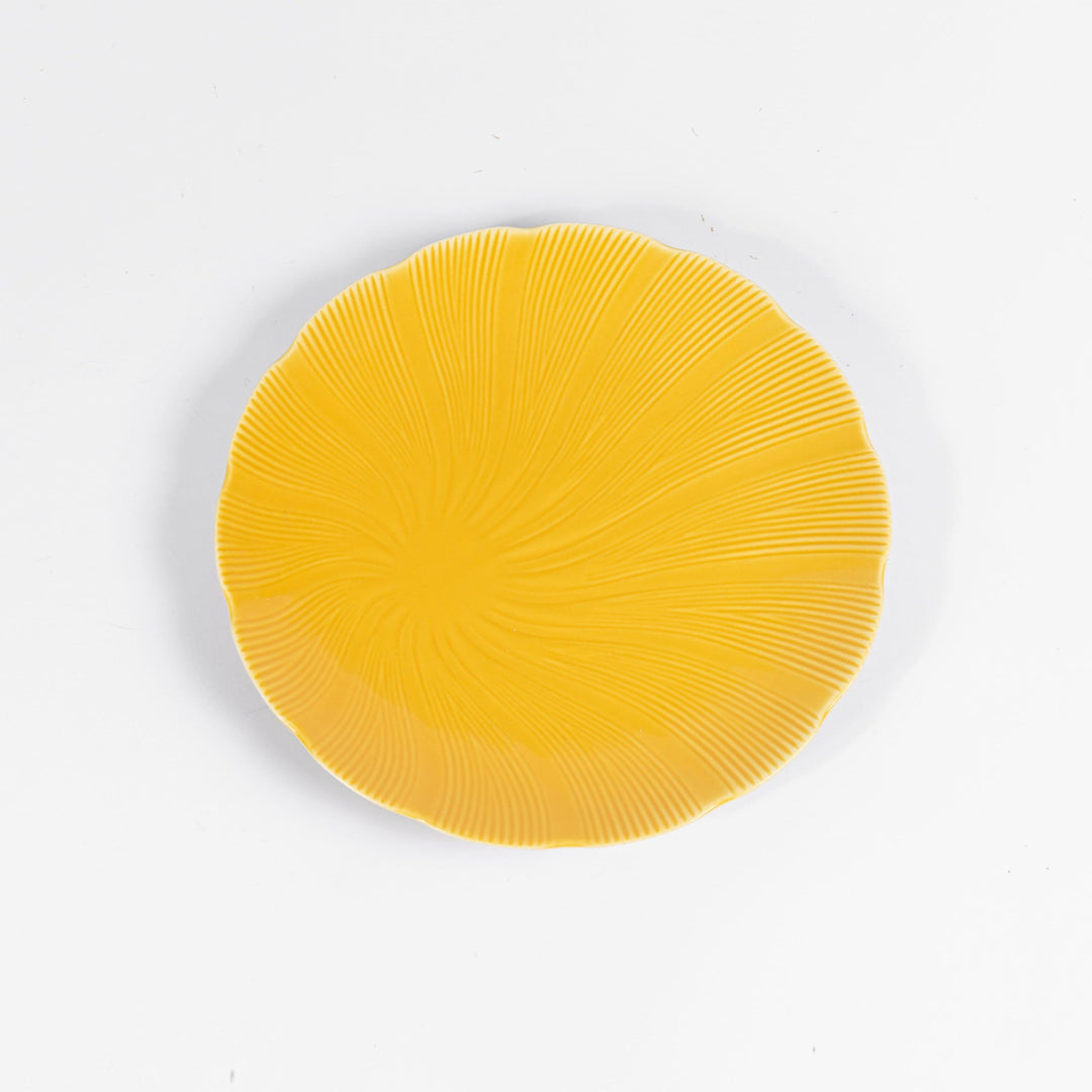 L'assiette plate en porcelaine Tahiti - Jaune Assiettes à diner Ogre la Fabrique