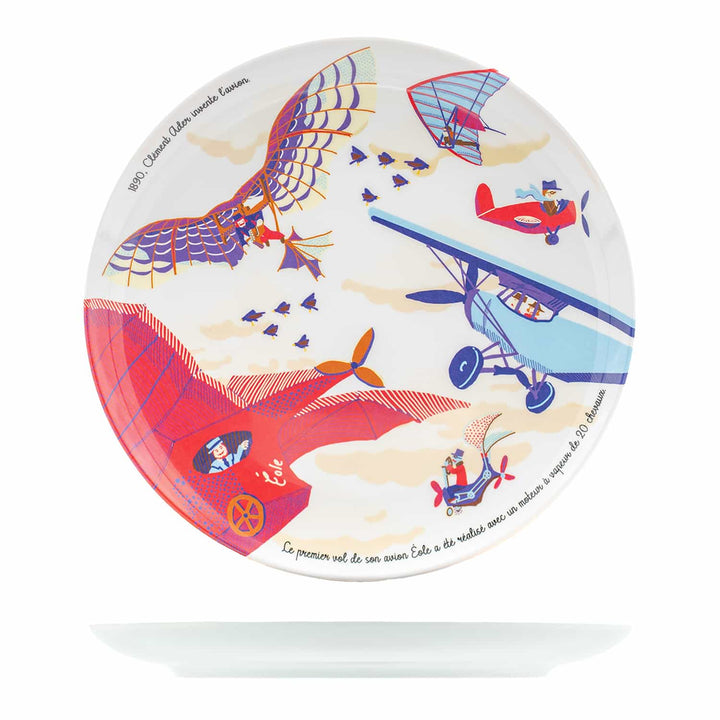 Coffret de 4 assiettes à dessert en mélamine - Les grandes inventions françaises - Ø 21 cm Lots d'assiettes Ours Blanc
