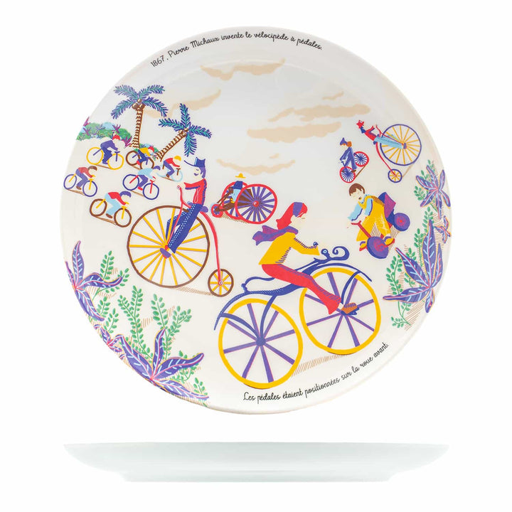 Coffret de 4 assiettes à dessert en mélamine - Les grandes inventions françaises - Ø 21 cm Lots d'assiettes Ours Blanc