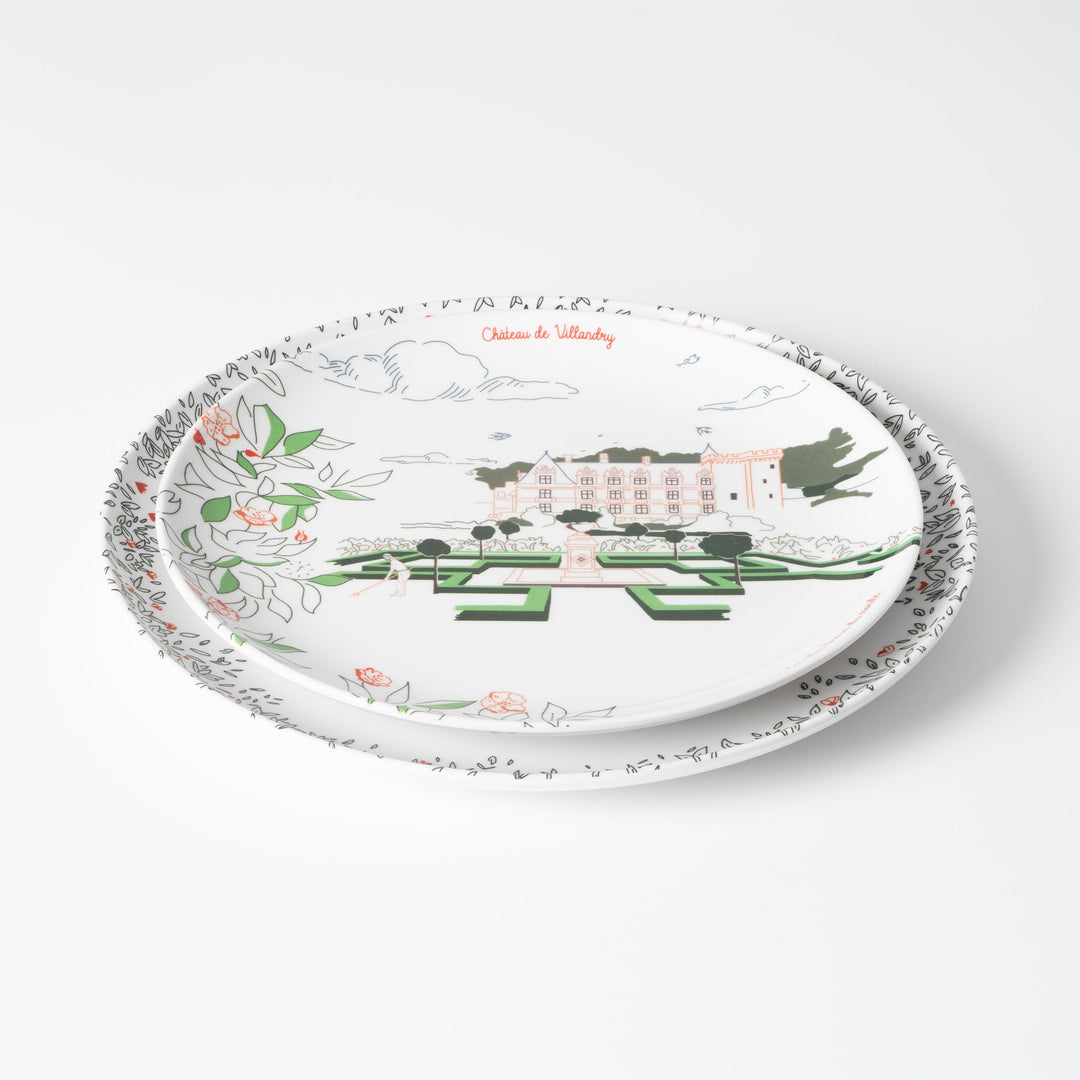 Assiette à dessert en Mélamine - Château de Villandry - Ø 21 cm