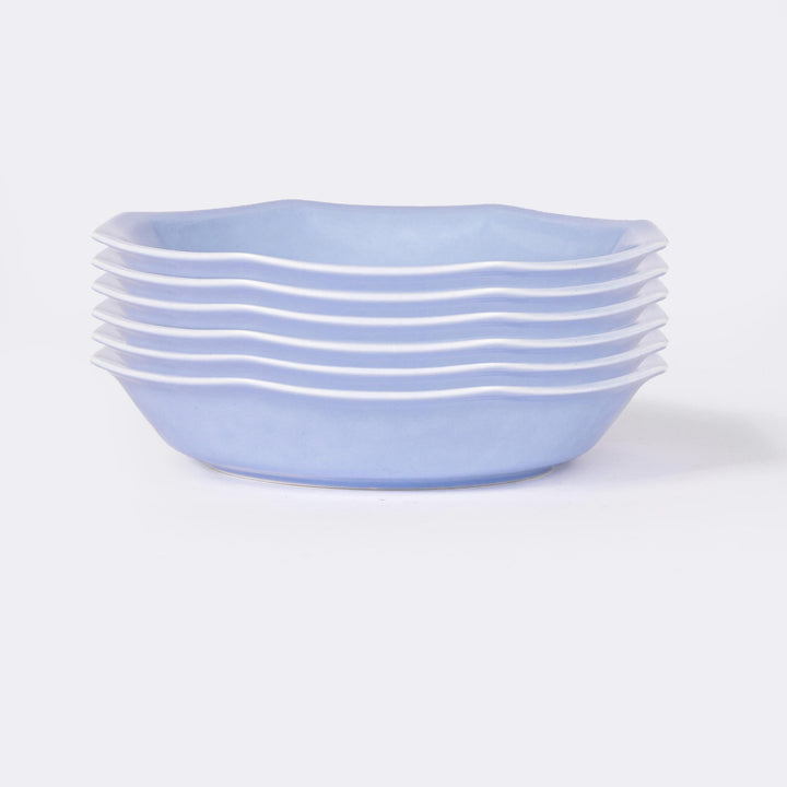 L'assiette creuse en porcelaine octogonale - Bleu pastel Assiettes creuses Ogre la Fabrique