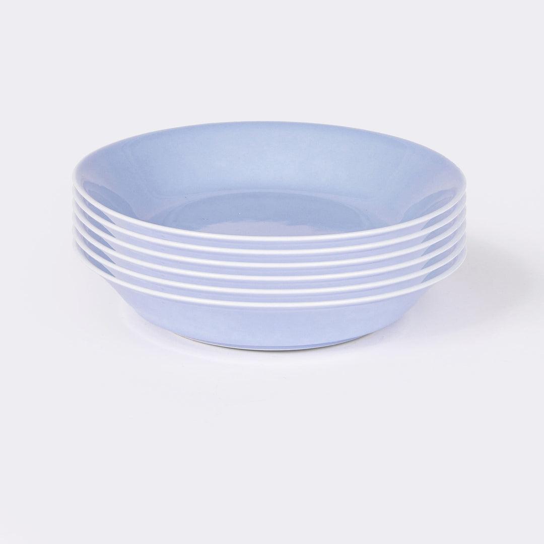 L'assiette creuse ronde en porcelaine - Bleu pastel Assiettes creuses Ogre la Fabrique