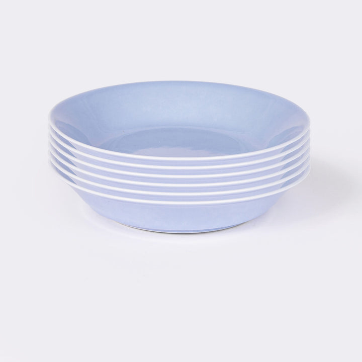 L'assiette creuse ronde en porcelaine - Bleu pastel Assiettes creuses Ogre la Fabrique