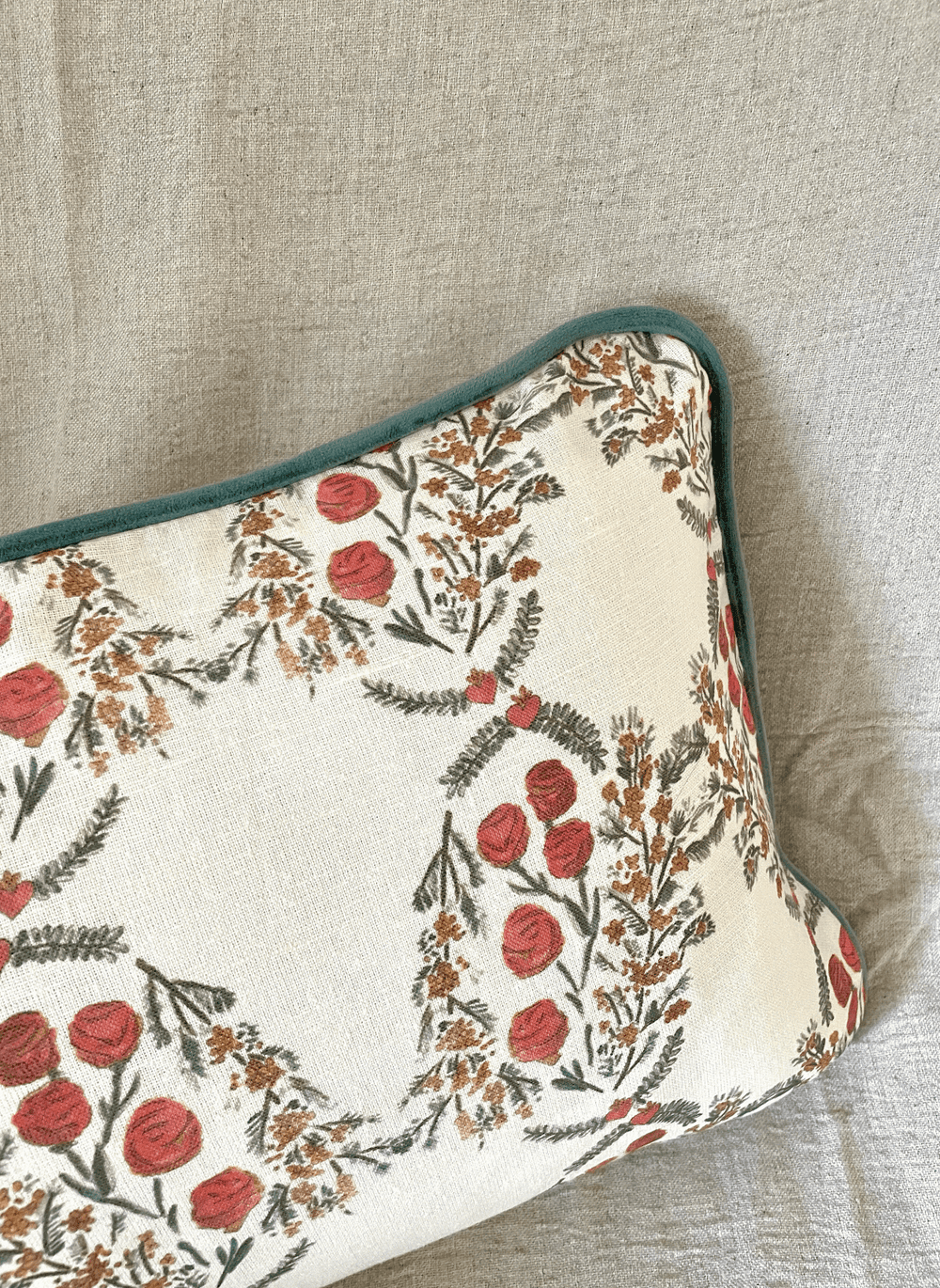 Housse de coussin mat - Mimosa - Fond sable Housses de coussins Maison Datcha
