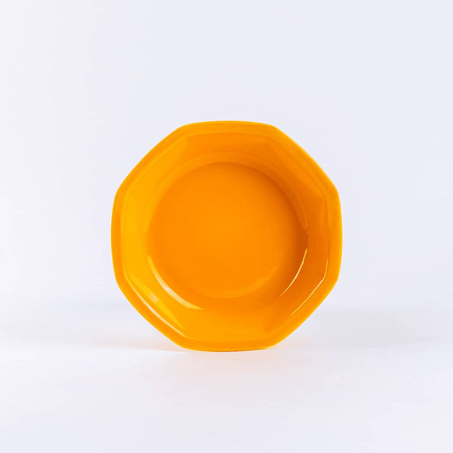 L'assiette creuse en porcelaine octogonale - Jaune moutarde Assiettes creuses Ogre la Fabrique