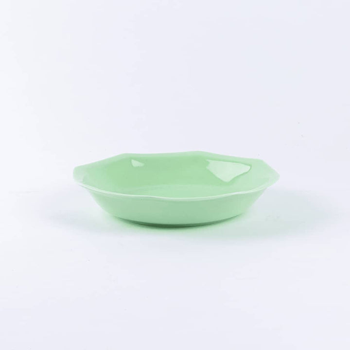 L'assiette creuse en porcelaine octogonale - Vert amande Assiettes creuses Ogre la Fabrique