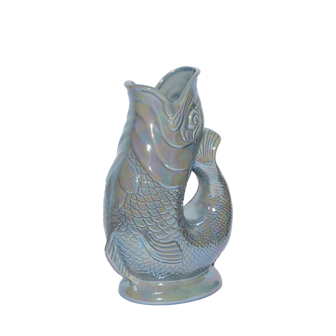 Autenthique Carafe GlouGlou Poisson | Gluggle jug | Gris foncé irisé