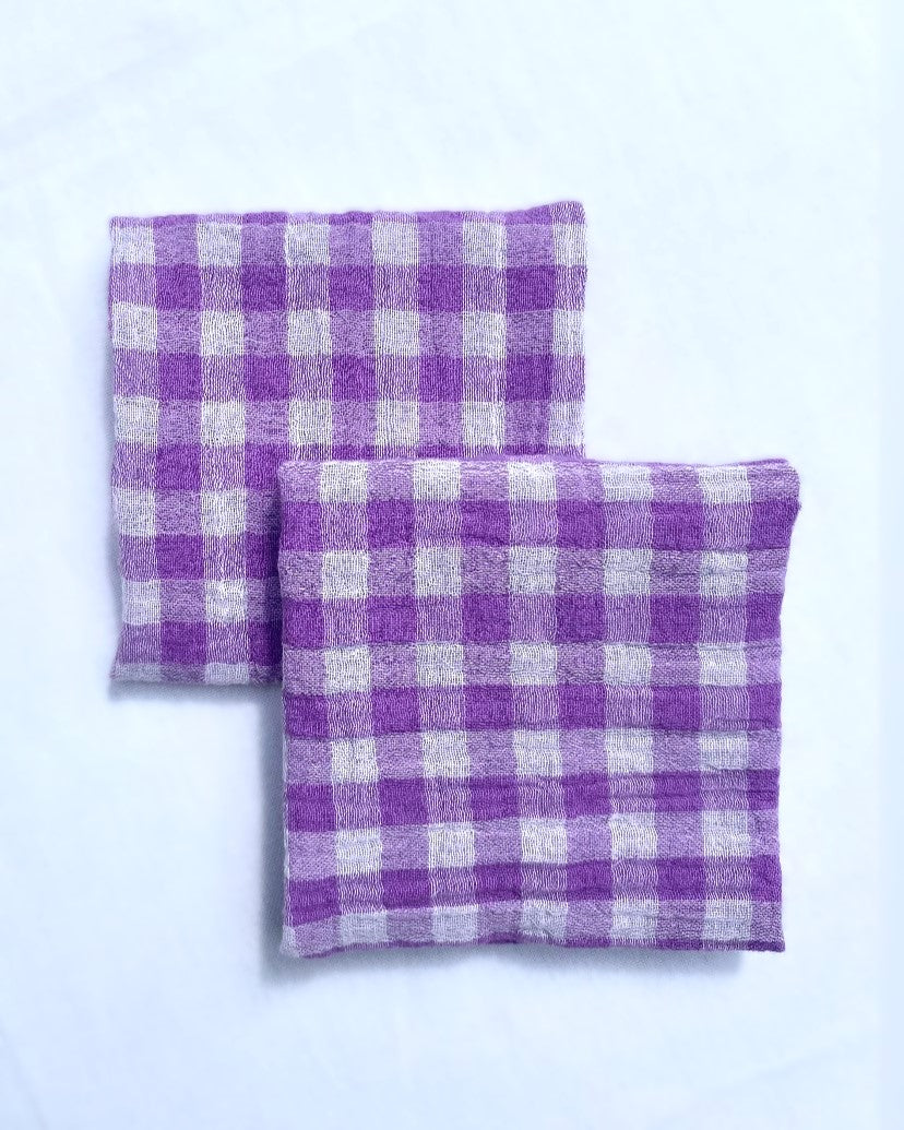 Box of 6 fabric napkins, Petite Vichy Glycine model, made in France