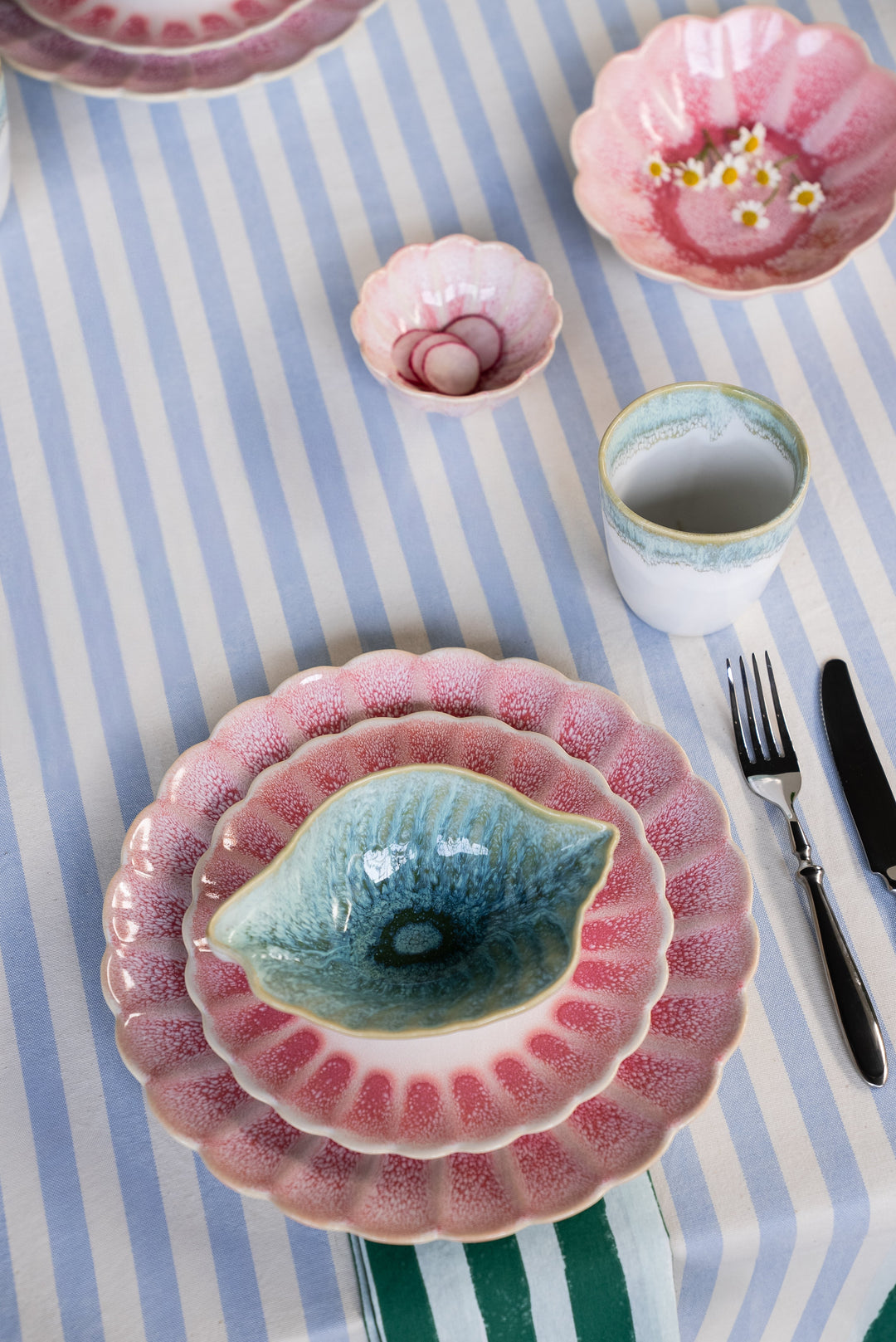 Bol coquillage en céramique portugaise artisanale Céladon Plage