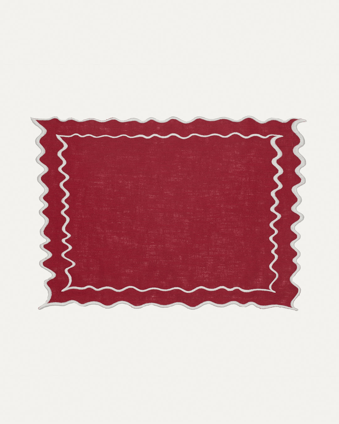 Set de table Vila, rouge et feston blanc