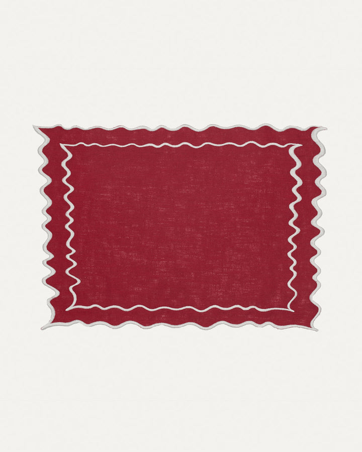 Set de table Vila, rouge et feston blanc