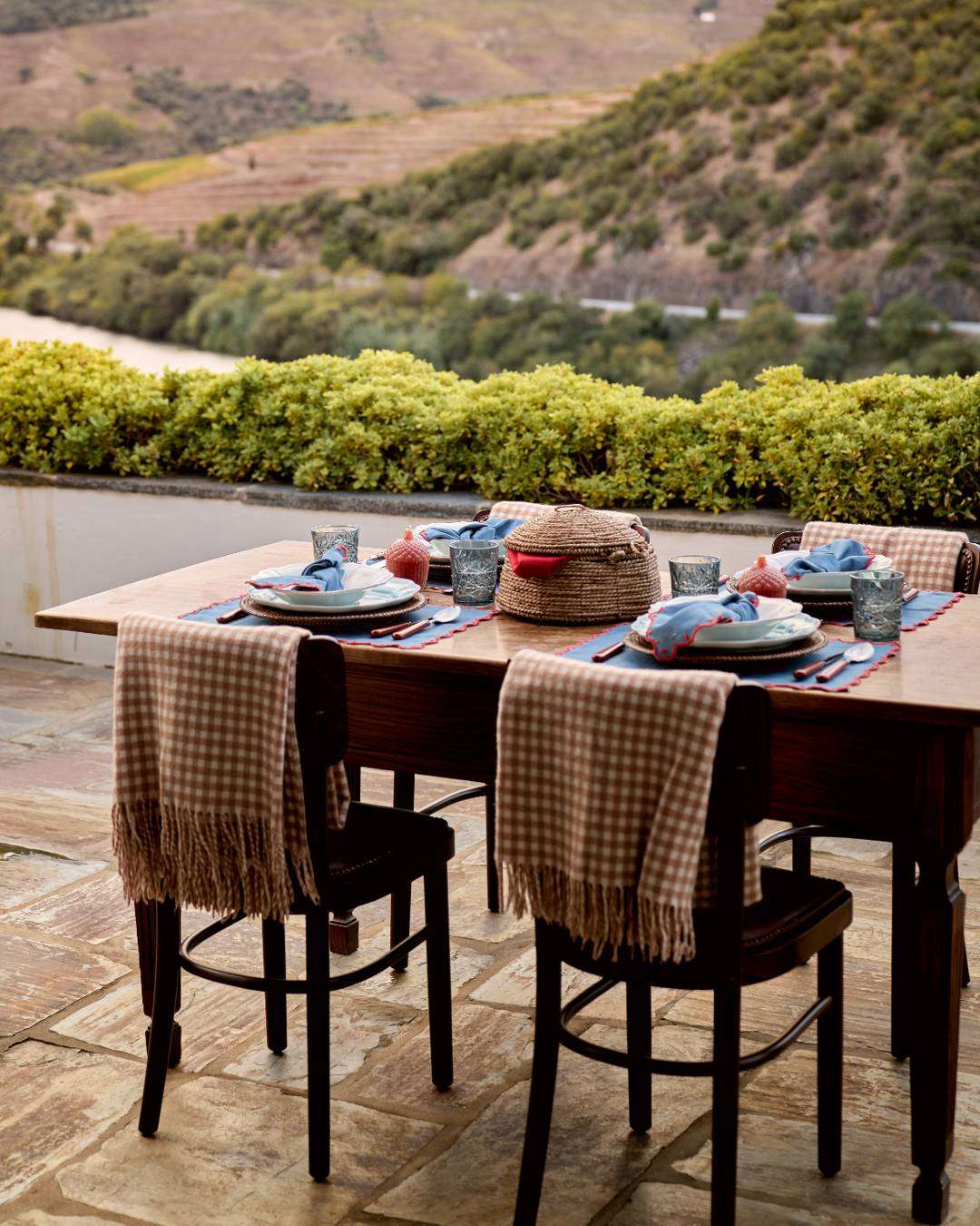 Set de table Porto, Bleu et Rouge Sets de table Mariaida Home