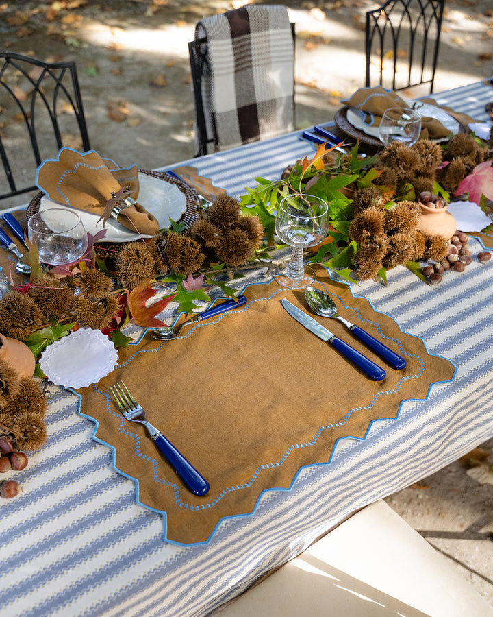 Placemat Alba brown & light blue