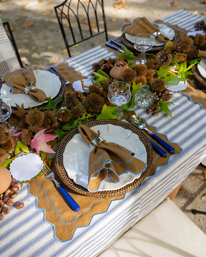 Placemat Alba brown & light blue