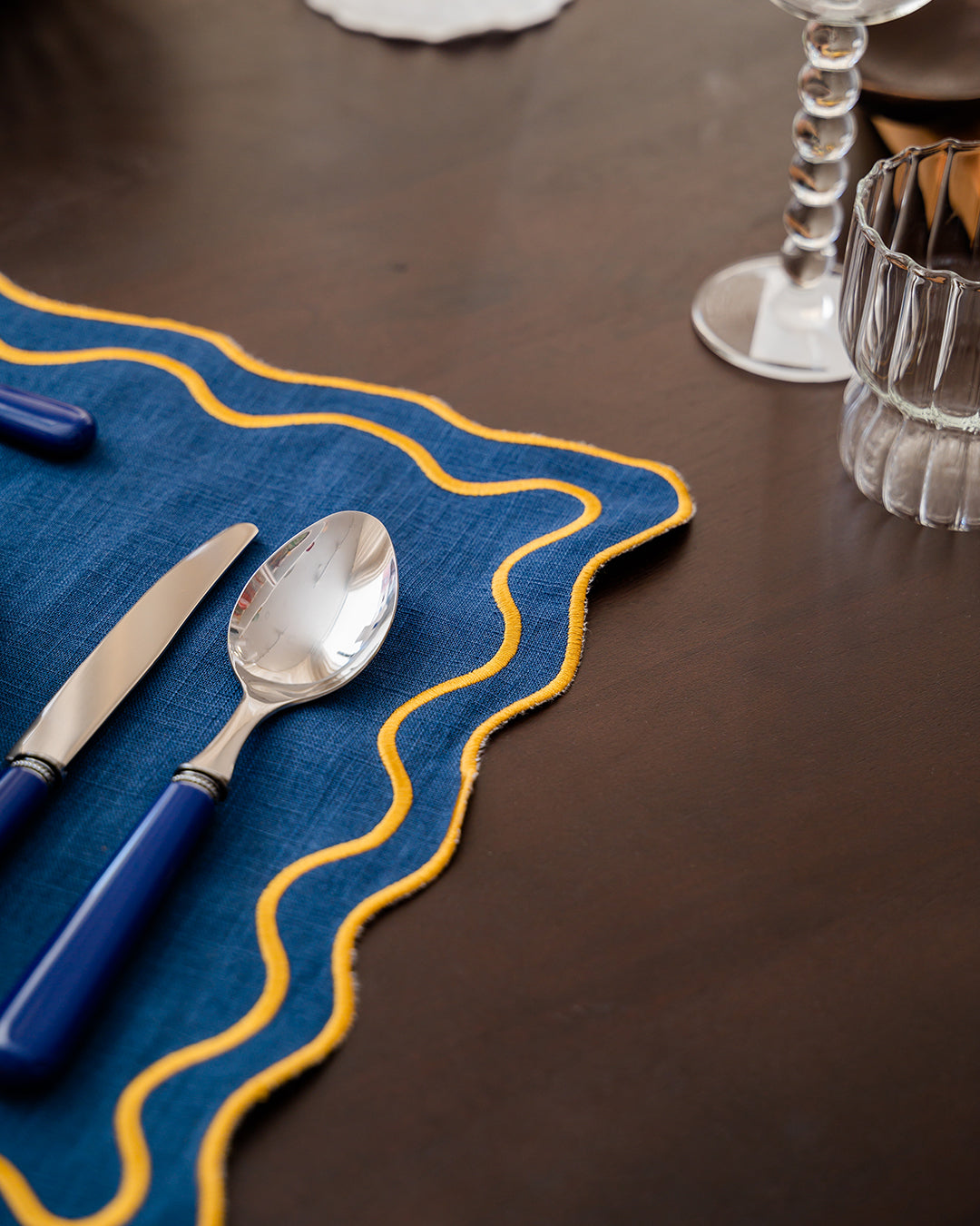 Set de table Beja bleu et jaune