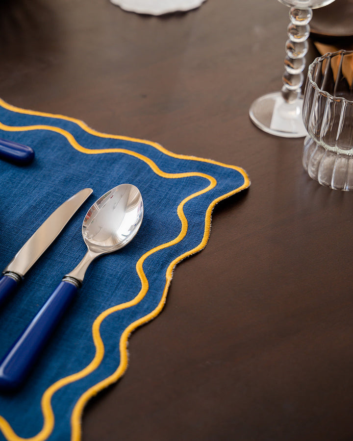 Set de table Beja bleu et jaune