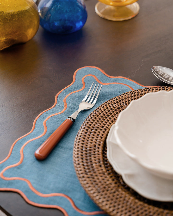 Set de table Beja, Bleu et terracota