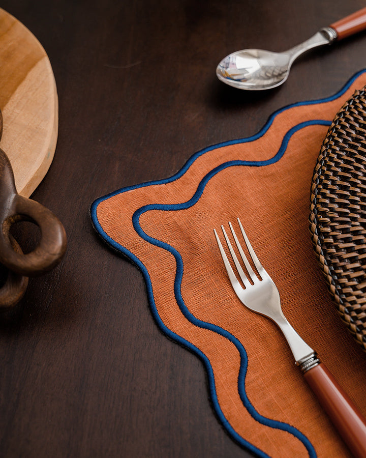 Set de table Beja bleu et terracota