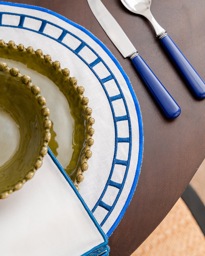 Marim Placemat, White and Blue