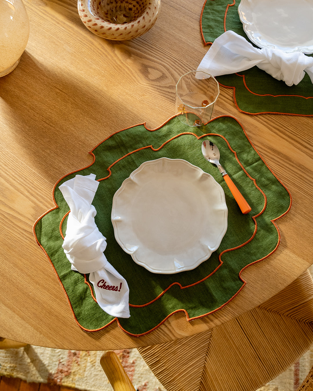 Belmonte Placemat, Green and Terracotta