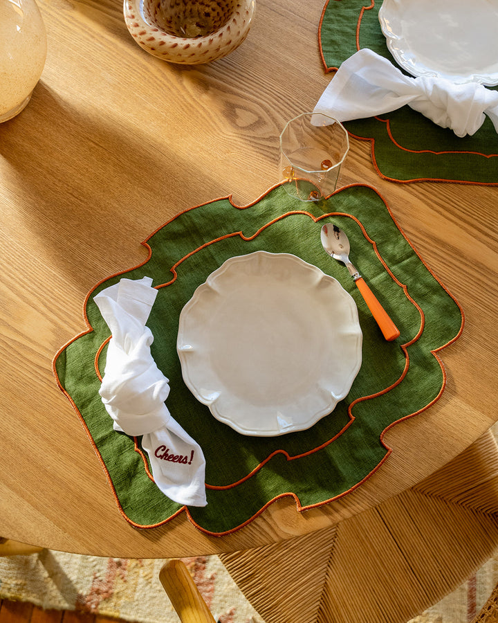 Belmonte Placemat, Green and Terracotta