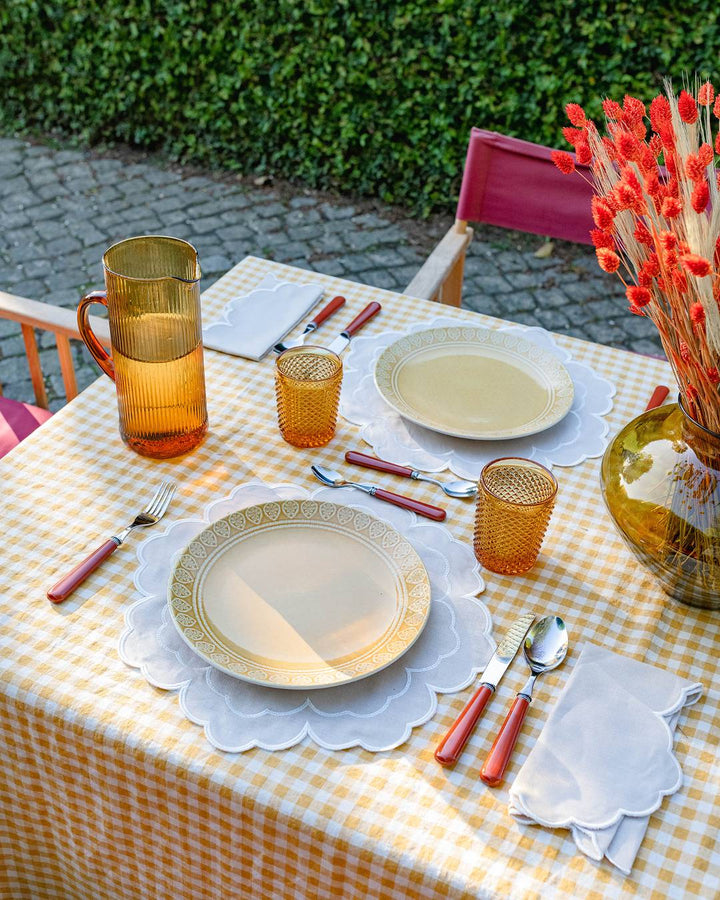 Set de table Iris, beige et blanc Sets de table Mariaida Home