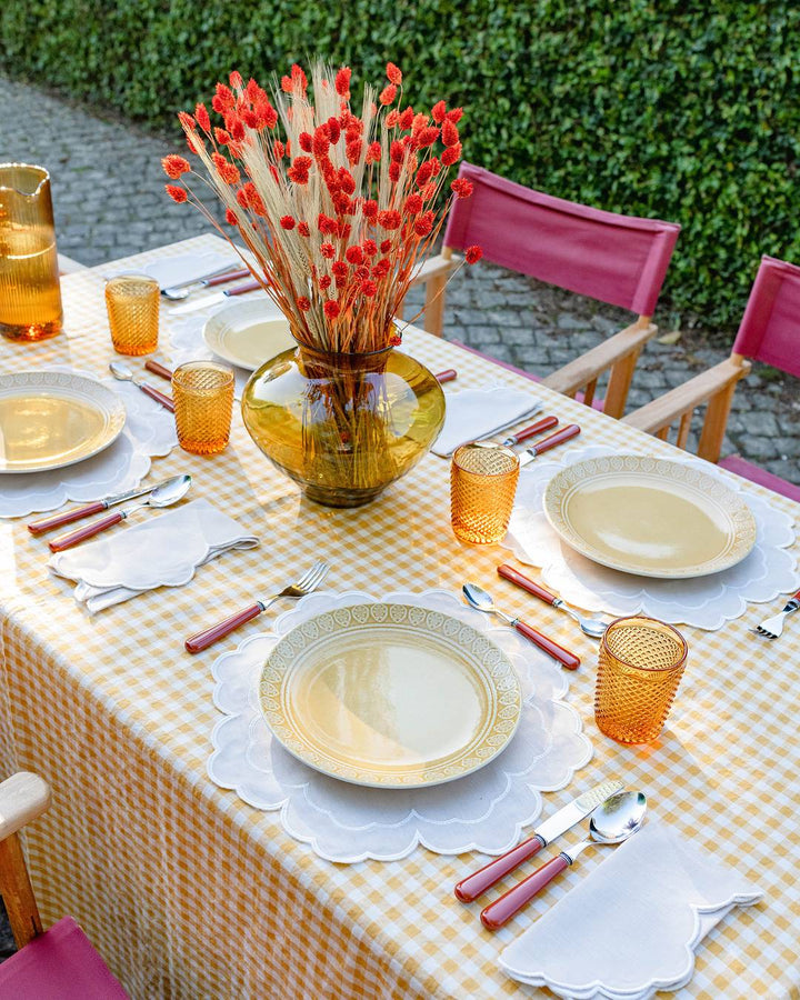 Set de table Iris, beige et blanc Sets de table Mariaida Home