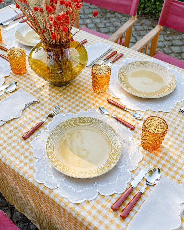 Set de table Iris, beige et blanc Sets de table Mariaida Home