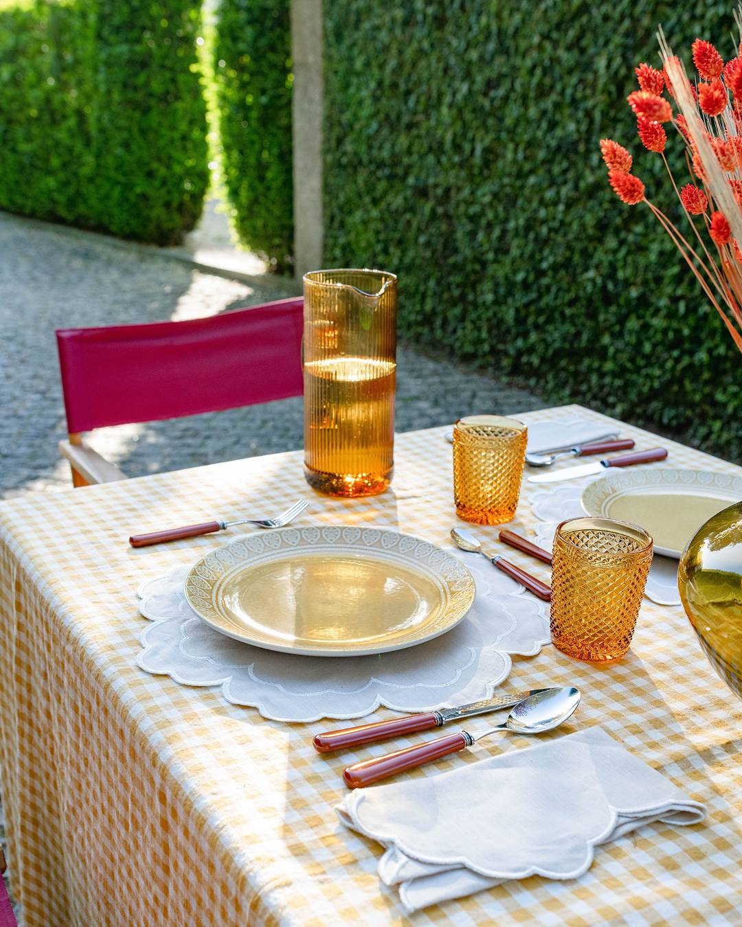 Set de table Iris, beige et blanc Sets de table Mariaida Home