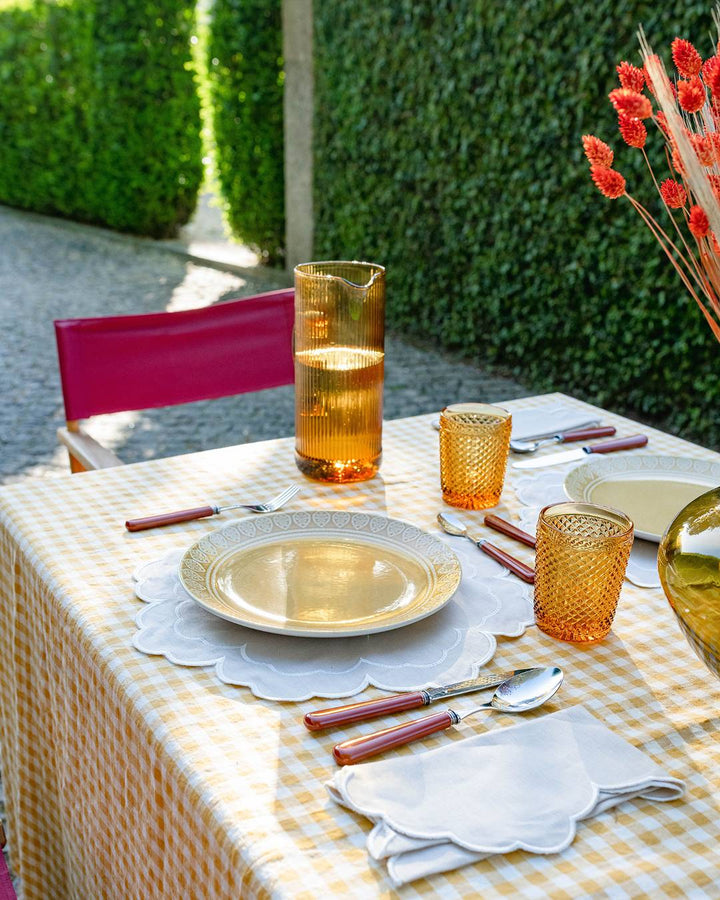 Set de table Iris, beige et blanc Sets de table Mariaida Home