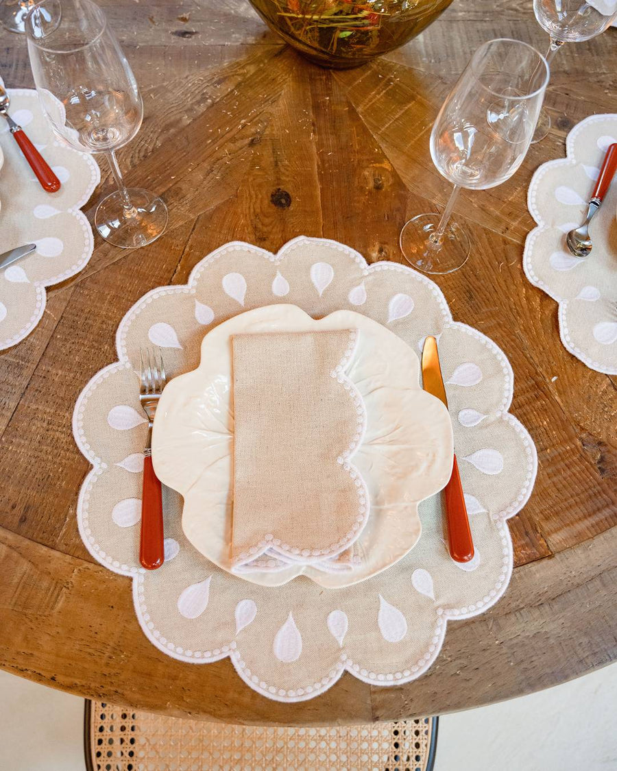 Set de table Gotas, beige et blanc Sets de table Mariaida Home