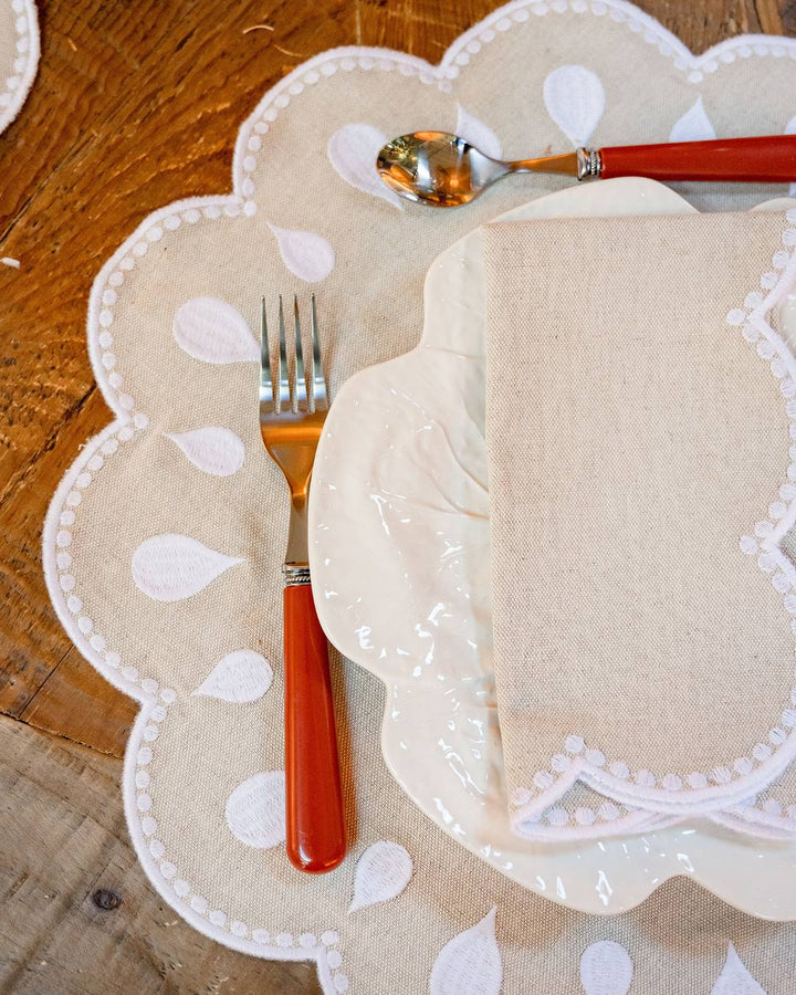 Set de table Gotas, beige et blanc Sets de table Mariaida Home