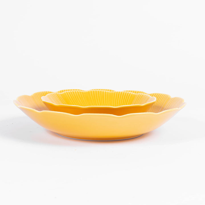 L'assiette creuse en porcelaine Tahiti - Jaune Assiettes creuses Ogre la Fabrique